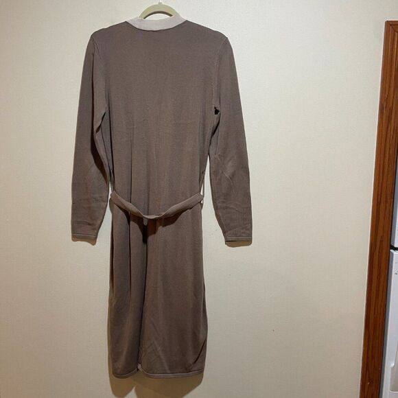 Cabi Size M Genteel Long Duster Cardigan Sweater Brown Button Front Belted - Picture 11 of 15
